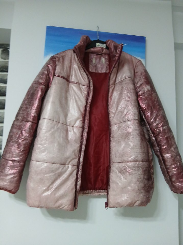 Parlak Pembe Kadın Fermuarlı Ceket - Görsel 2