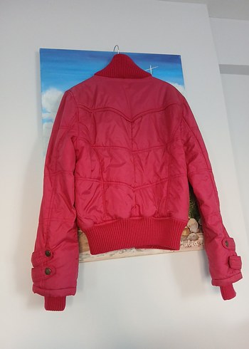 kırmızı Fermuarlı Kısa Kadın Mont - Görsel 2