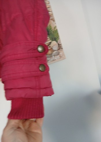 kırmızı Fermuarlı Kısa Kadın Mont - Görsel 3