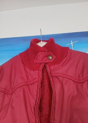 kırmızı Fermuarlı Kısa Kadın Mont - Görsel 4