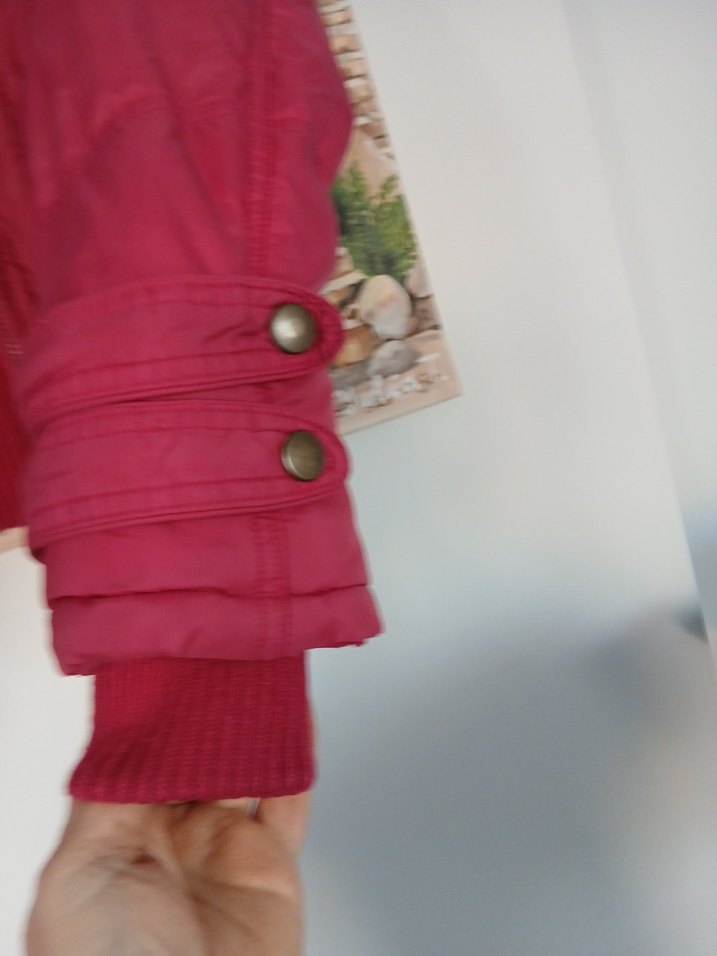 kırmızı Fermuarlı Kısa Kadın Mont - Görsel 3