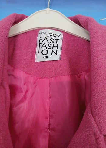 Çift Düğmeli Pembe Kaban - Görsel 2