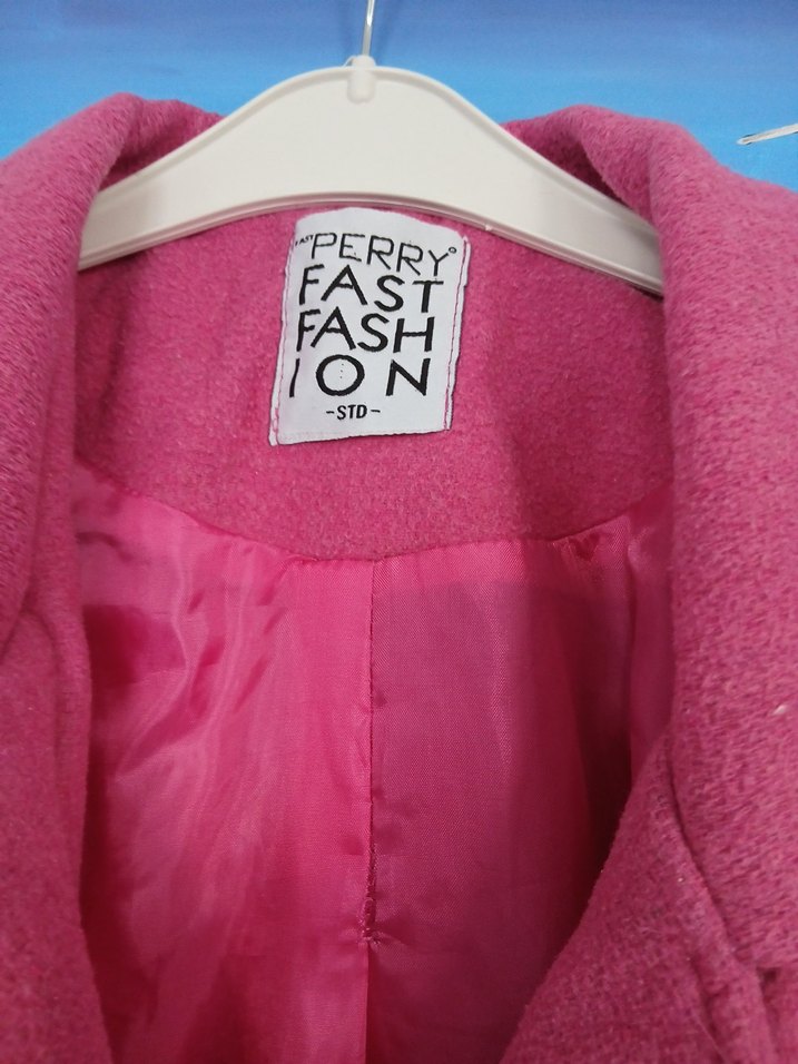 Çift Düğmeli Pembe Kaban - Görsel 2