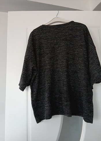 Gri İnci Detaylı Kısa Kollu Triko Kadın Kazak - Görsel 3