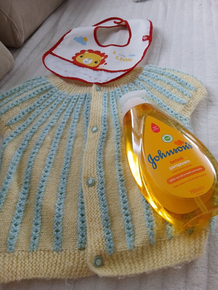 örme yelek Johnson's Bebek Şampuanı önlük - Görsel 5
