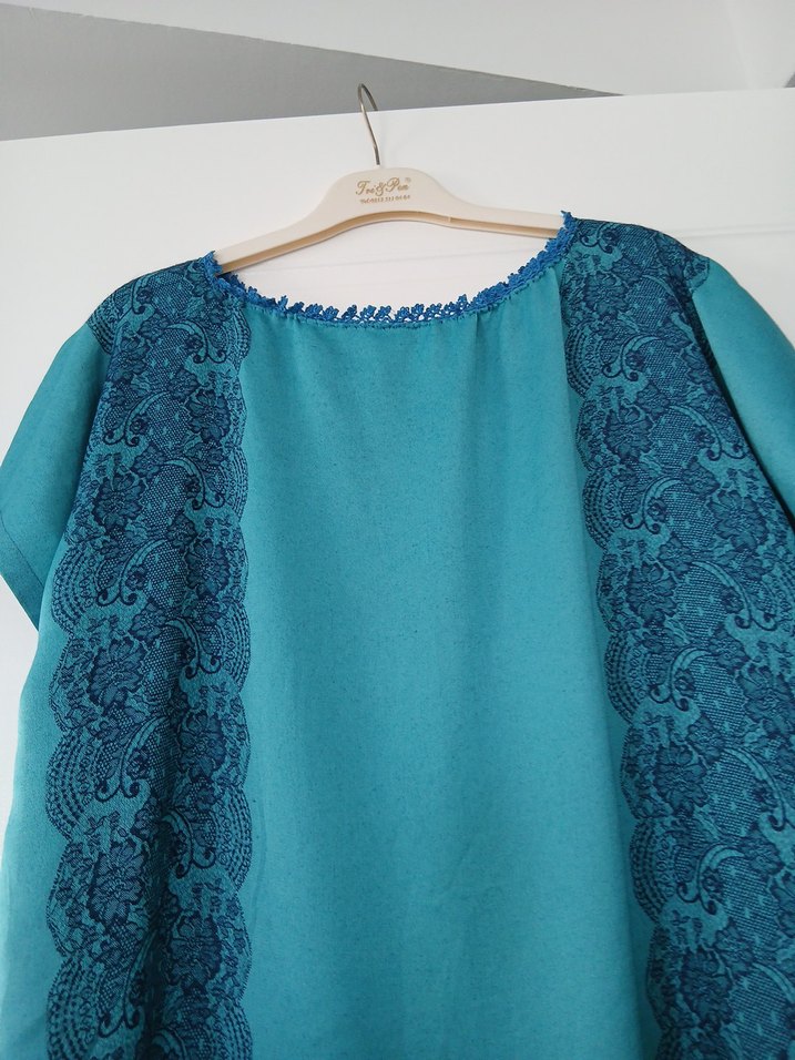 Turkuaz Bohem Midi Hamile Tunik - Görsel 4