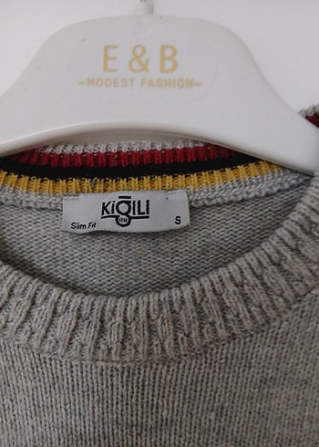 Gri Kadın Yün Kazak, Yuvarlak Yaka, Rahat Kesim - Görsel 3