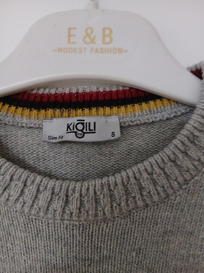 Gri Kadın Yün Kazak, Yuvarlak Yaka, Rahat Kesim - Görsel 3