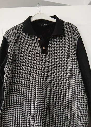 Gri Düğmeli Erkek Yün Kazak - Görsel 4