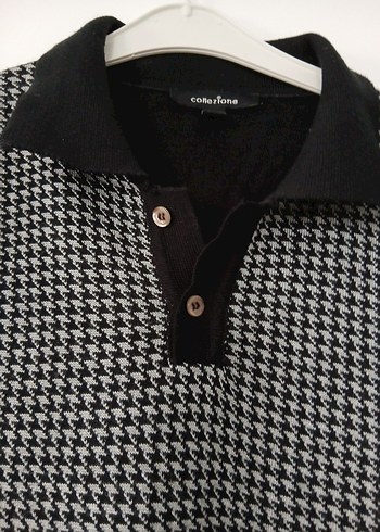 Gri Düğmeli Erkek Yün Kazak - Görsel 5