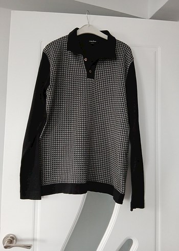 Gri Düğmeli Erkek Yün Kazak - Görsel 3