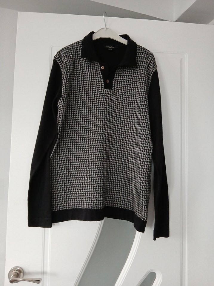 Gri Düğmeli Erkek Yün Kazak - Görsel 3