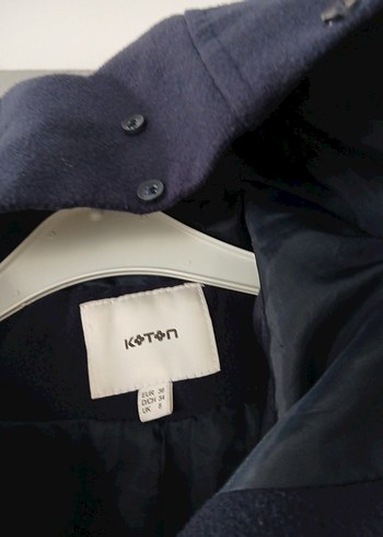 Koyu Lacivert Kadın Midi Kaban Kapüşonlu - Görsel 6