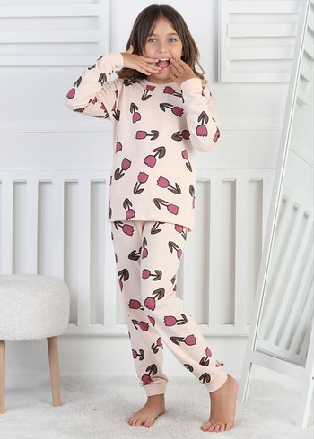 Diğer Kız Çocuk Uzun Kollu Pamuklu Pijama Takımı