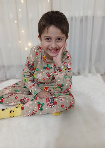 Baskılı Uzun Kollu pijama takımı - Görsel 2