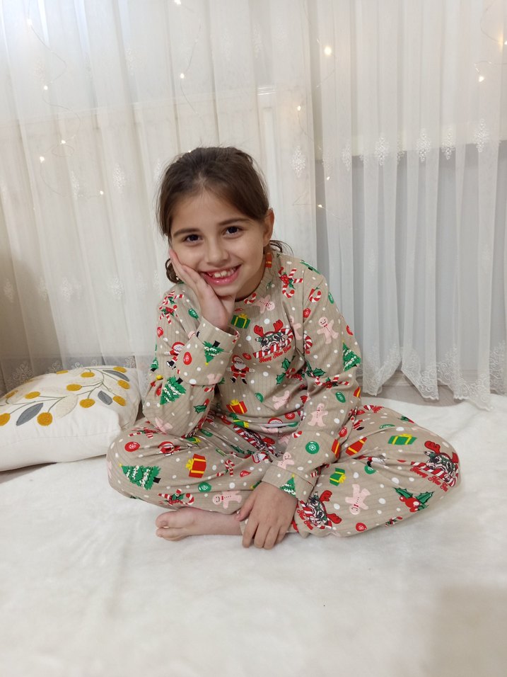 Baskılı Uzun Kollu pijama takımı - Görsel 3