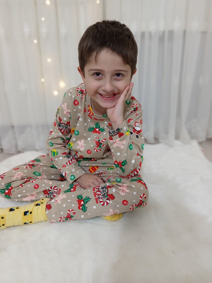 Baskılı Uzun Kollu pijama takımı - Görsel 2