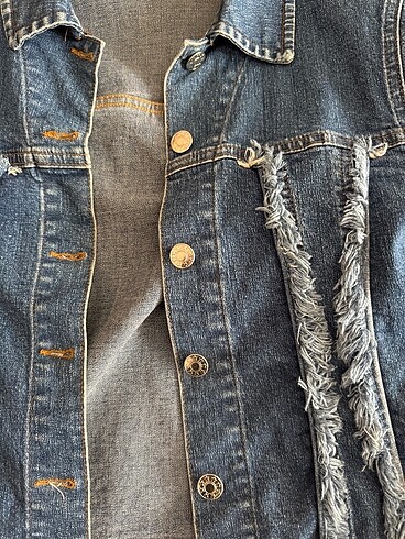 Zara Denim kot ceket kovboy püsküllü crop