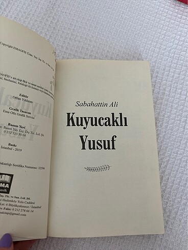 Beden Renk Kuyucaklı Yusuf. Sabahattin Ali. Ema Kitap.