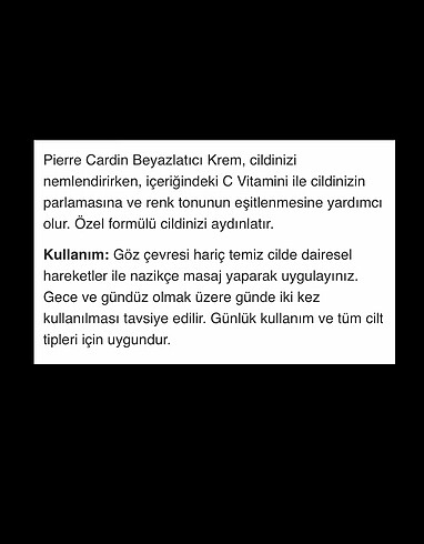 Beden Renk Beyazlatıcı krem