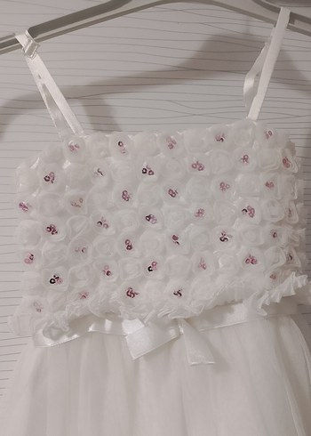 Kız Çocuk Beyaz Kat Kat Fırfırlı Elbise - Görsel 2