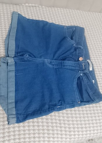 Düğmeli Mavi Kadın Mini Denim Şort - Görsel 2
