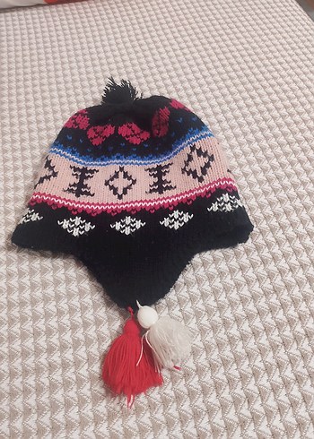 Renkli Bohem Örgü çocuk Bere - Görsel 2