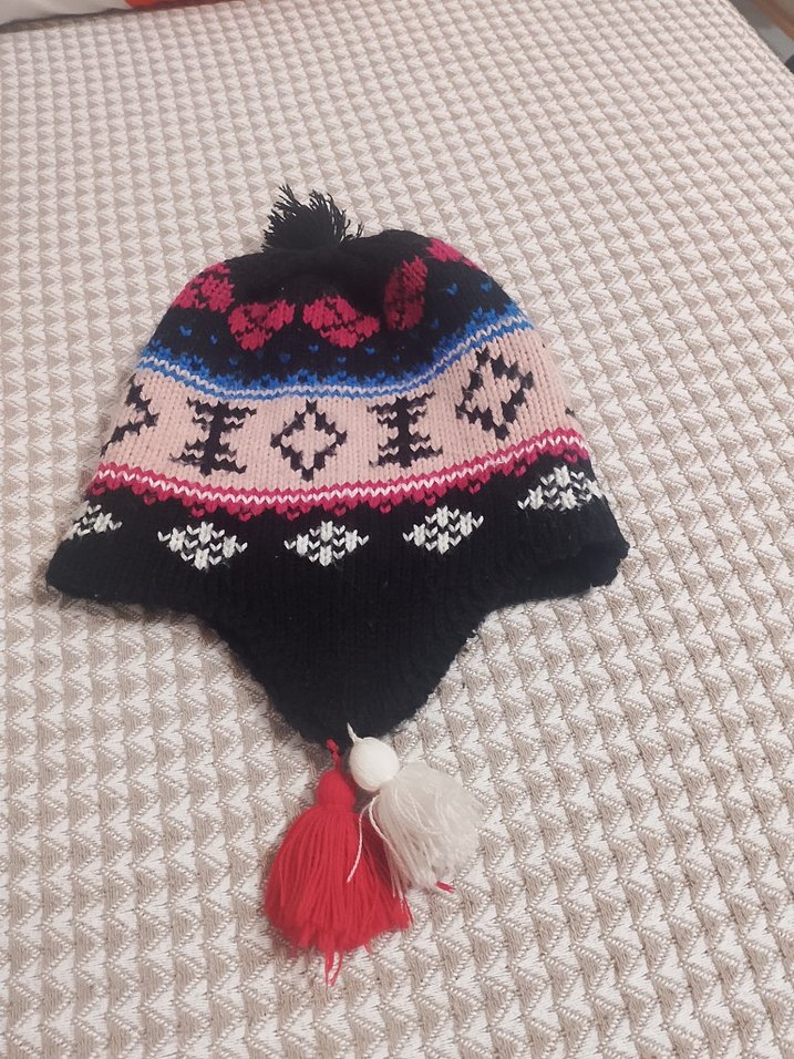 Renkli Bohem Örgü çocuk Bere - Görsel 2