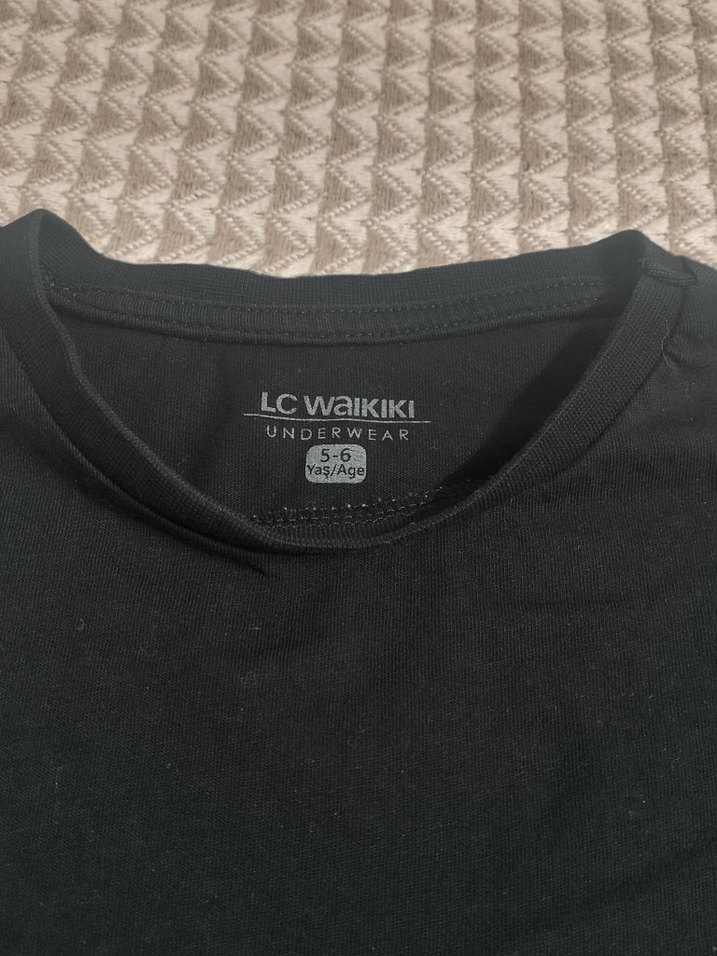 Çocuk Siyah Uzun Kollu Pamuklu Tişört - Görsel 3