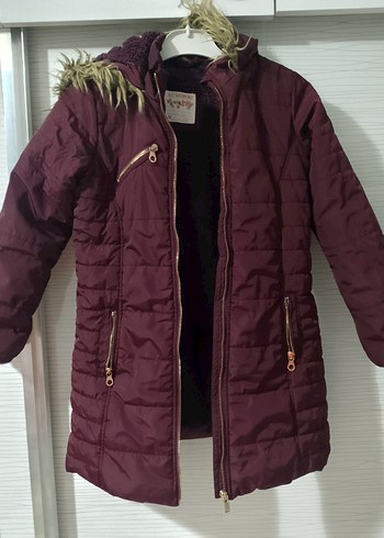 Bordo Kürklü çocuk Kışlık Mont - Görsel 3