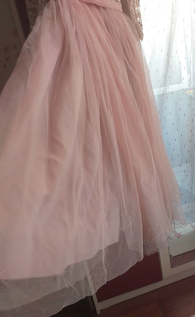 Kız Çocuk Bej Dantel Uzun Elbise - Görsel 2