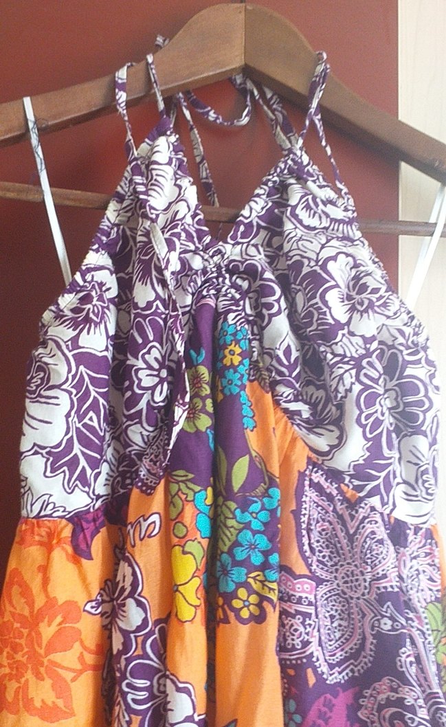 Renkli Bağlamalı Uzun Bohem Elbise - Görsel 3