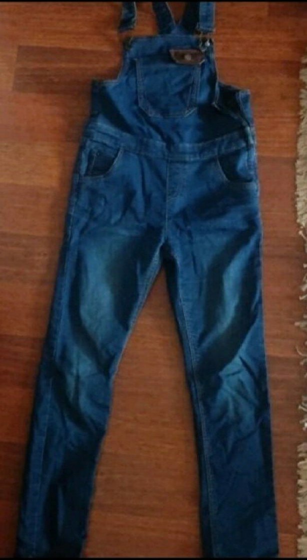 Kızlar için Mavi Kot Salopet - Görsel 2