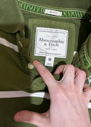 Y2k Yeşil Çizgili  Polo yaka kazak - Görsel 2