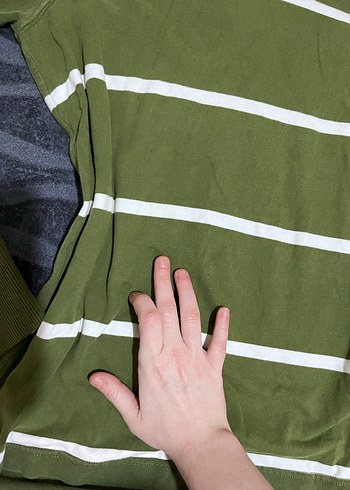 Y2k Yeşil Çizgili  Polo yaka kazak - Görsel 6