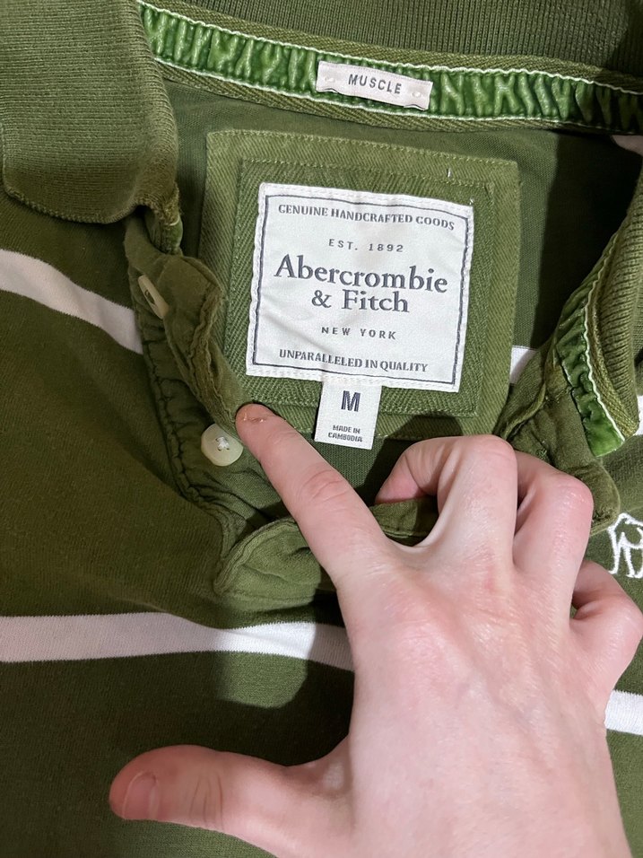 Y2k Yeşil Çizgili  Polo yaka kazak - Görsel 2