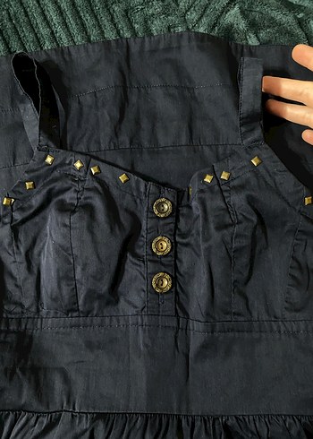 Abercrombie & Fitch Düğmeli Lacivert y2k mini Elbise