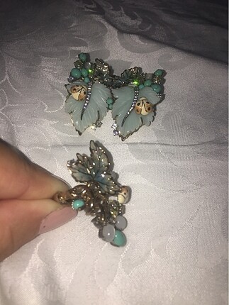 Gümüş altın rengi/küpe ve yüzük