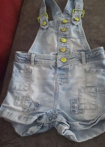 LC Waikiki Kız Çocuk Düğmeli Denim ve Çiçekli Tulumlar
