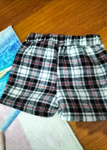 Düğmeli Ekose Gri Midi şort kaşe - Görsel 2