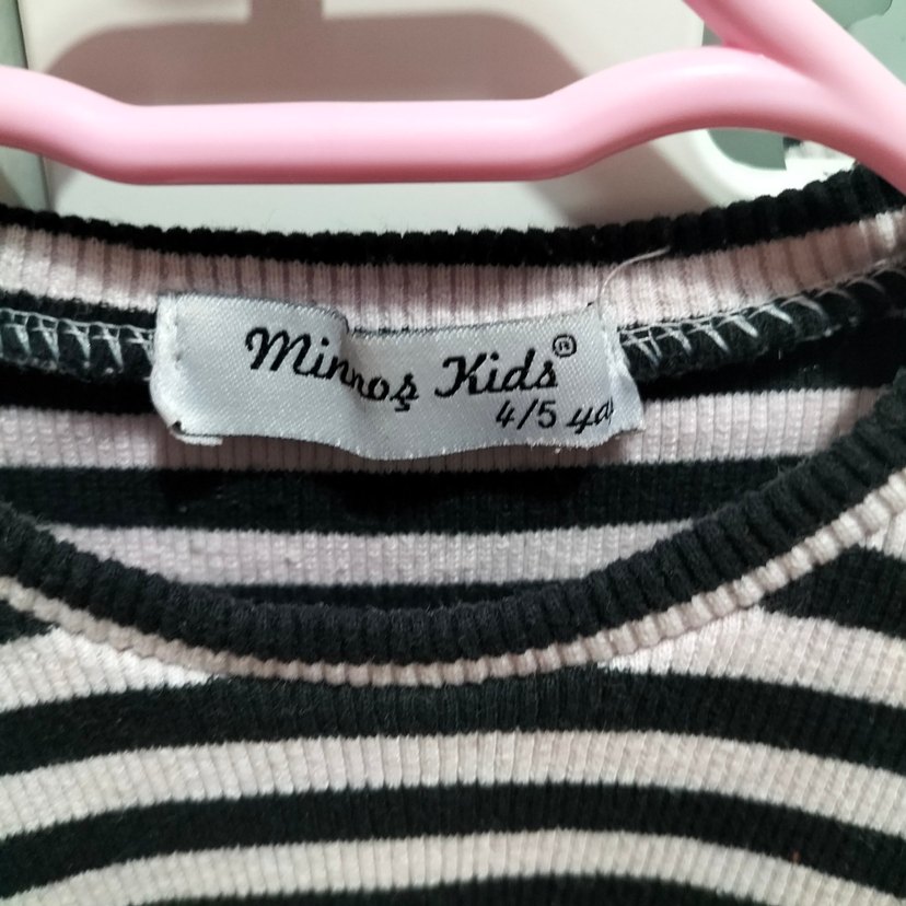 Kız Çocuk Çizgili Triko Uzun Kollu Tişört - Görsel 2