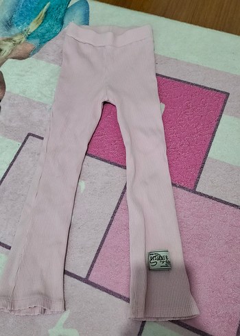 Kız Çocuk Pembe Esnek Tayt - Görsel 2