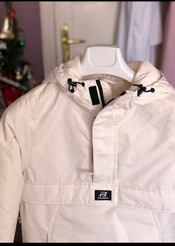 Beyaz Oversize pull and bear Kışlık Kadın Mont - Görsel 3