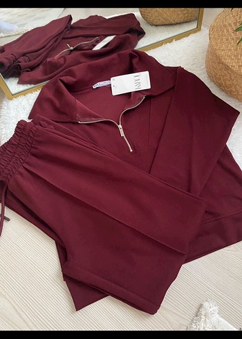 Karol Bordo Kadın Salaş Eşofman Takımı - Görsel 2