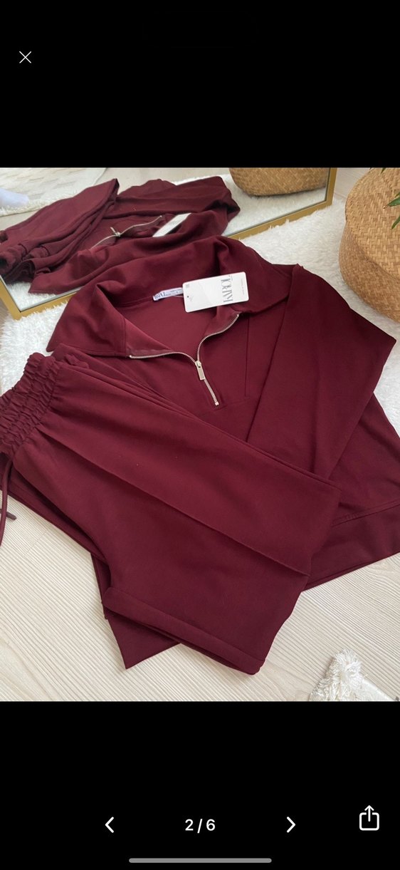 Karol Bordo Kadın Salaş Eşofman Takımı - Görsel 2