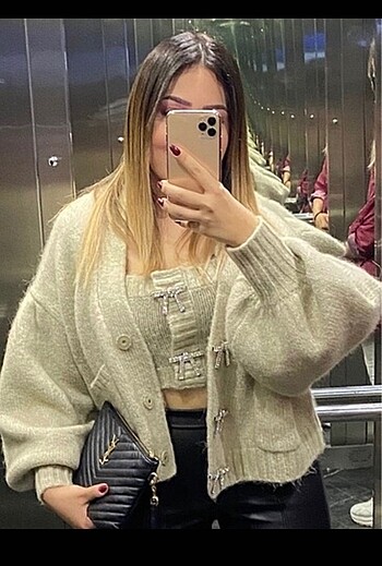 Zara büstiyer ve hırka takım