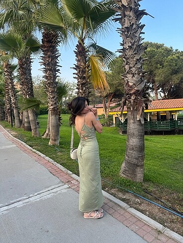 xs Beden haki Renk zara uzun elbise