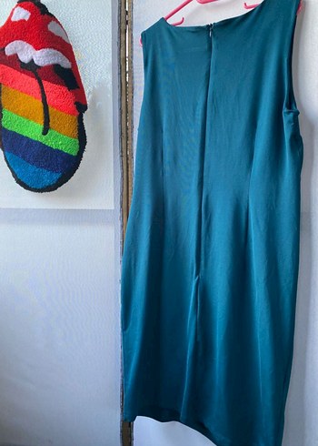 Turkuaz Drapeli Mini Elbise - Görsel 7