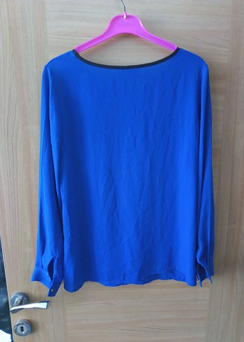 Mavi Uzun Kollu Salaş Kadın Bluz - Görsel 2