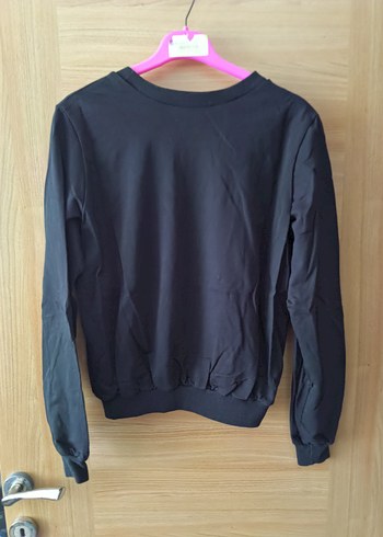 Nakışlı Siyah Kadın Sweatshirt - Görsel 2